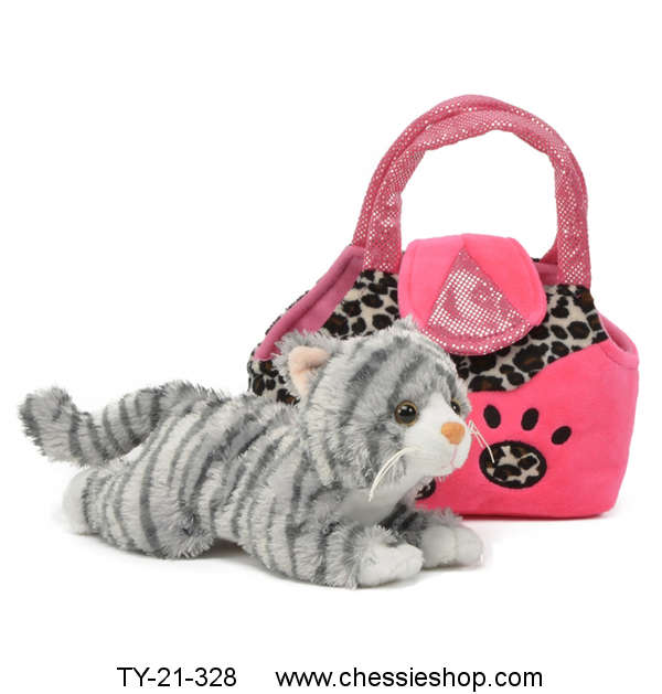 Plush Tabby with Stylish Purse Carry Bag - Click Image to Close