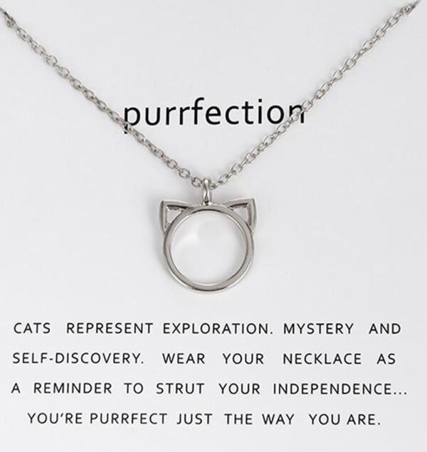 Necklace, "Purrfection" Silver cat