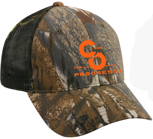 Cap, C&O For Progress, Summer with Mesh Back, Camo, Orange Embroidery