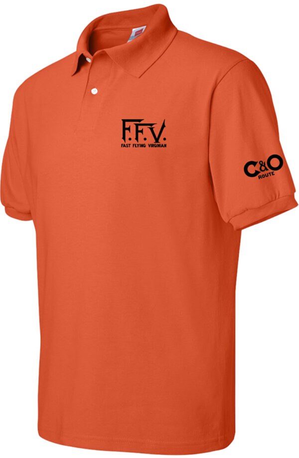 Polo, C&O/F.F.V, Orange with black embroidery