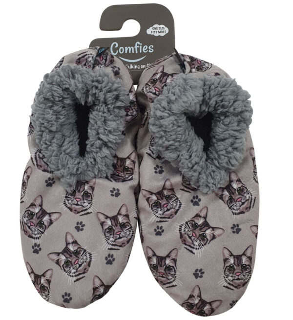 CL-20-405 Slippers, Silver Tabby Pet Lover