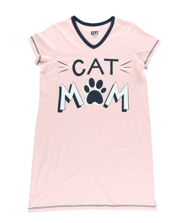 Sleepshirt, Cat Mom, V-Neck