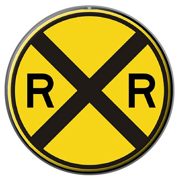 Tin Sign, Railroad Crossing