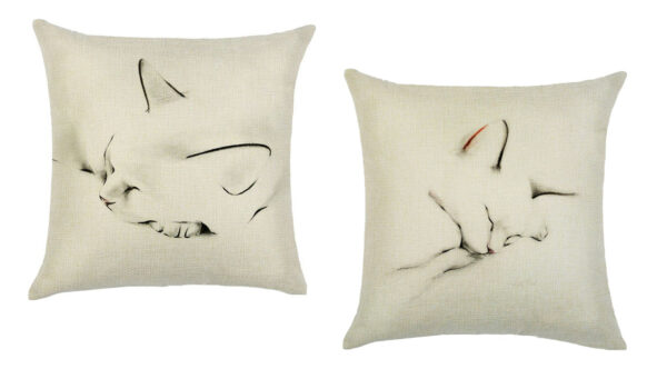 Pillow Covers, Sleeping Cat Silhouette (Set of 2)