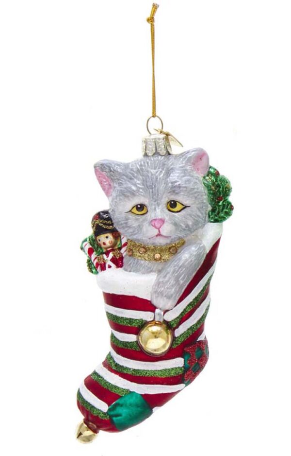 Ornaments, Nobel Gems, Gray Cat, by Kurt S. Adler