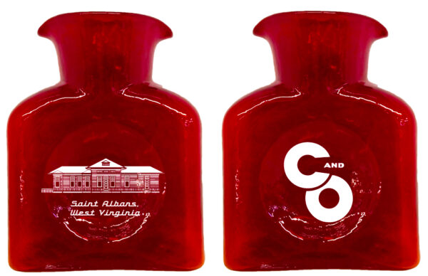 Blenko Glass Water Bottle, St. Albans, West Virginia Depot