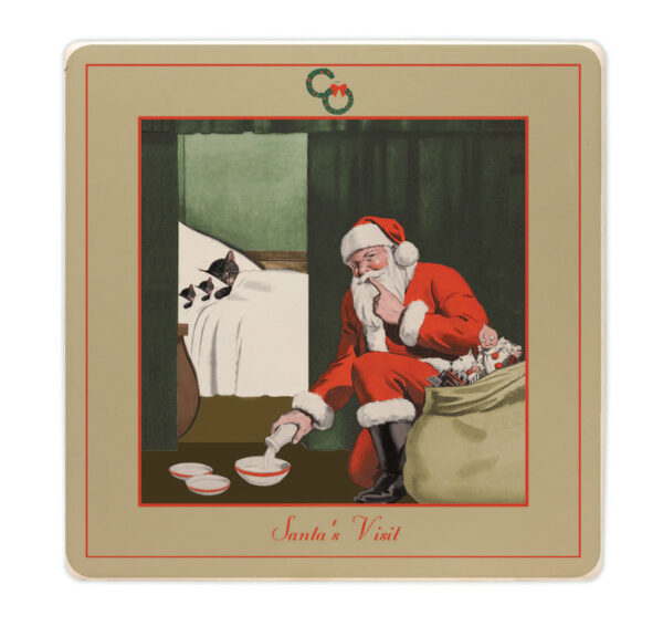 Trivet, Santa's Visit, 7" Square