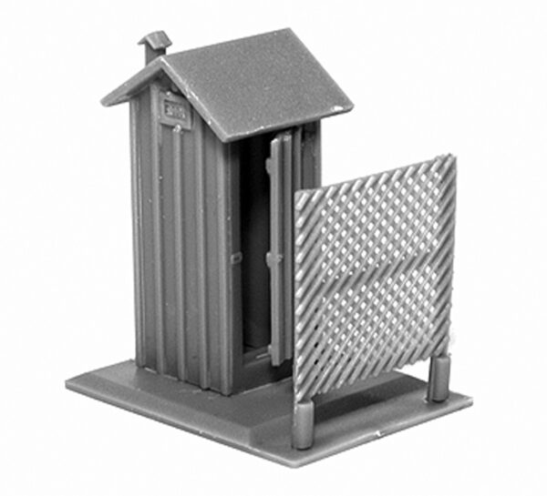 Railroad Privy/Outhouse 3-pack Kit, HO Scale