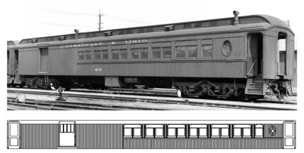 Combination Car Sides, C&O Wooden (composite wood/steel) Car Series 413-420, HO Scale