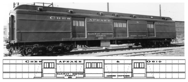 Horse Express Car Sides, as-built (in use 1937-1952) C&O, HO Scale