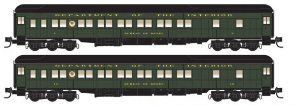 Heavyweight Sleepers, N Scale US Dept. of the Interior - Bureau of Mines 2-pk, by ..Micro-Trains