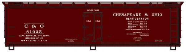 Wood Reefer, C&O, 40ft, Kit,  HO, Scale by Accurail