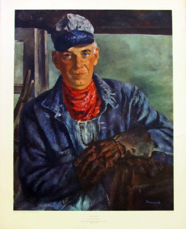 Reprint, The Engineer Art Poster from The Chessie, by Jerry Farnsworth, 16x20