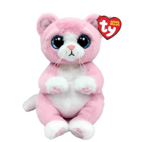 Beanie Bellies, LILLIBELLE, pink Cat, 8"