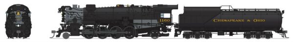 Locomotive, C&O K-2 Mikado, 16-VC Tender, Paragon4 Sound/DC/DCC, Smoke, HO scale