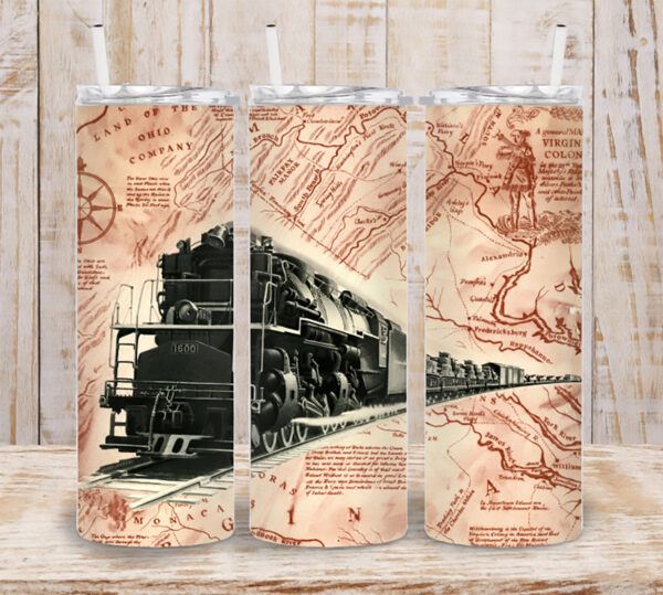 Tumbler, H-8 2-6-6-6 Steam Locomotive-C&O Map, 20 oz