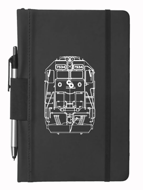 SD40 Locomotive Silhouette - Executive Notebook with Pen