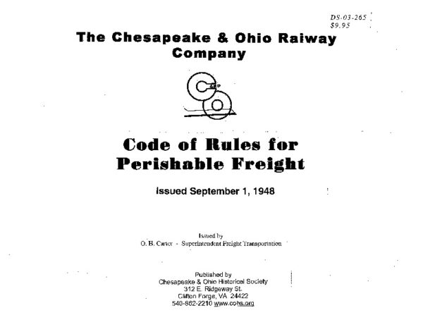 DS-03-265 Code of Rules for Perishable Freight 1948