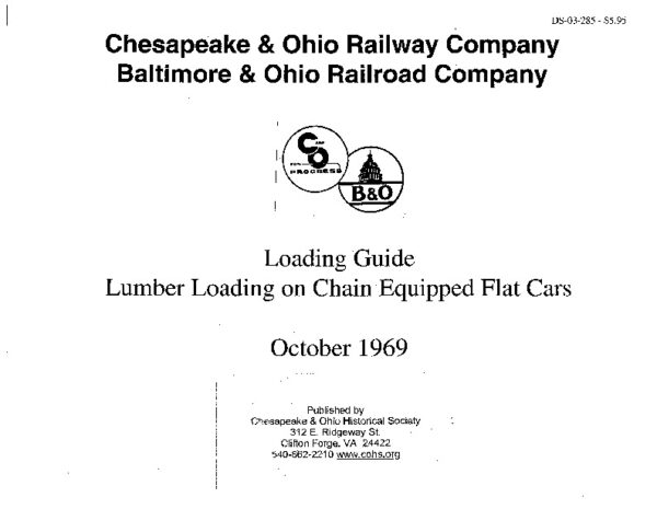 DS-03-285 C&O B&O Loading Guide Oct. 1969, Lumber Loading on Chain Equipped Flat Cars