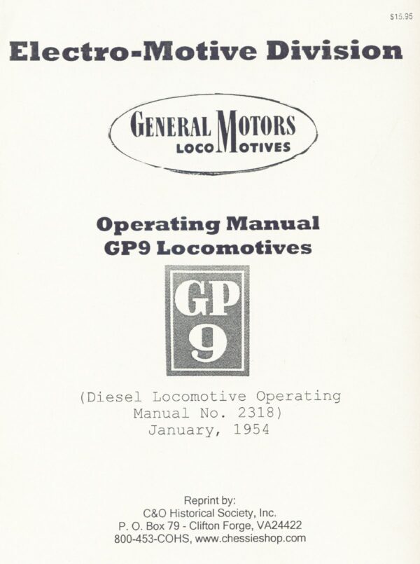 DS-06-290 Operating Manual GP9 Locomotives