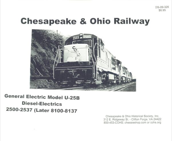 DS-09-326 General Electric Model U-25B Diesel-Electrics 2500-2537 (Later 8100-8137) Photos