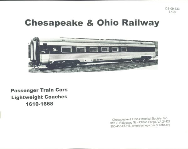 DS-09-333 Passenger Train Cars Lightweight Coaches 1610-1668 Photos