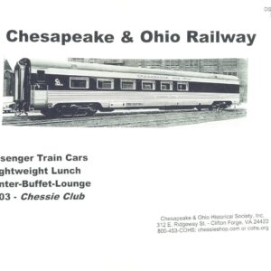 DS-09-334 Passenger Train Cars Lightweight Lunch Counter-Buffet-Lounge 1903 - Chessie Club Photos