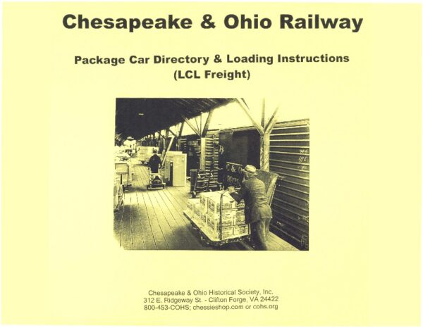 DS-09-341 C&O Package Car Directory & Loading Instructions (LCL)