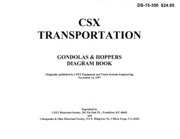 DS-15-350 CSX Transportation Gondolas & Hoppers Diagram