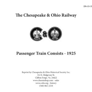 DS-15-353 C&O Passenger Train Consist 1925