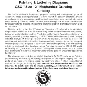 DS-19-364 C&O Painting & Lettering Diagrams "Size 12" Mechanical Drawings Catalog