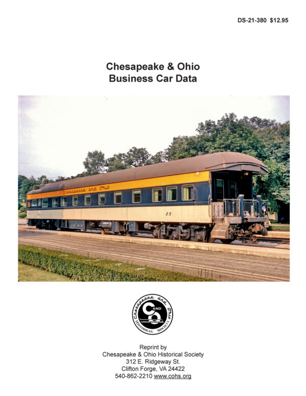 DS-21-380 Chesapeake & Ohio Business Car Data