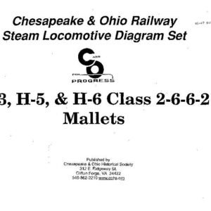 DS-7-025 C&O Steam Locomotive Diagrams - H-3, H-5 & H-6 Class 2-6-6-2 Mallets