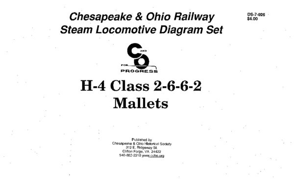 DS-7-026 C&O Steam Locomotive Diagrams - H-4 Class 2-6-6-2 Mallets