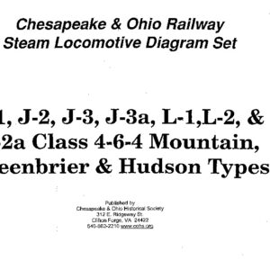 DS-7-027 C&O Steam Locomotives Diagrams - Big Passenger Power