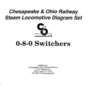 DS-7-029 C&O Steam Locomotive Diagrams - 0-8-0 Switchers