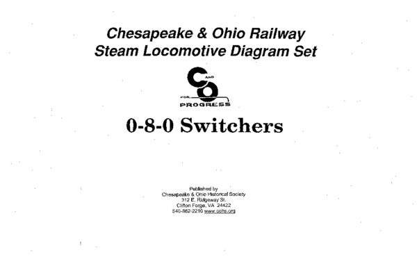 DS-7-029 C&O Steam Locomotive Diagrams - 0-8-0 Switchers