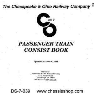 DS-7-039 C&O Passenger Train Consist Book 1948