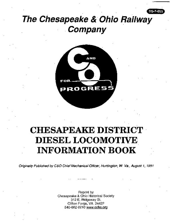 DS-7-055 Chesapeake District Diesel Locomotive Information Book