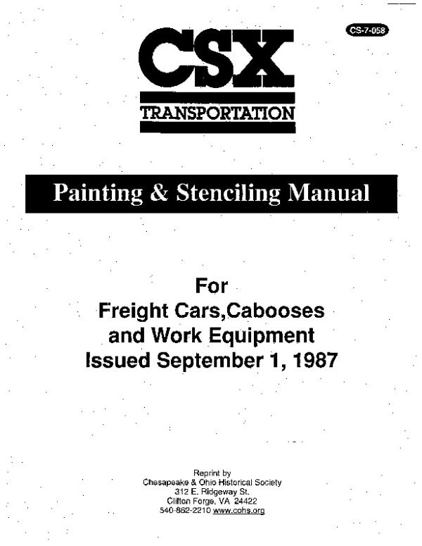 DS-7-058 CSX Painting and Stenciling Manual