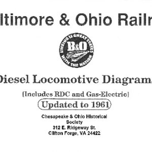 DS-7-062 B&O Diesel Locomotive Diagrams as of 1961
