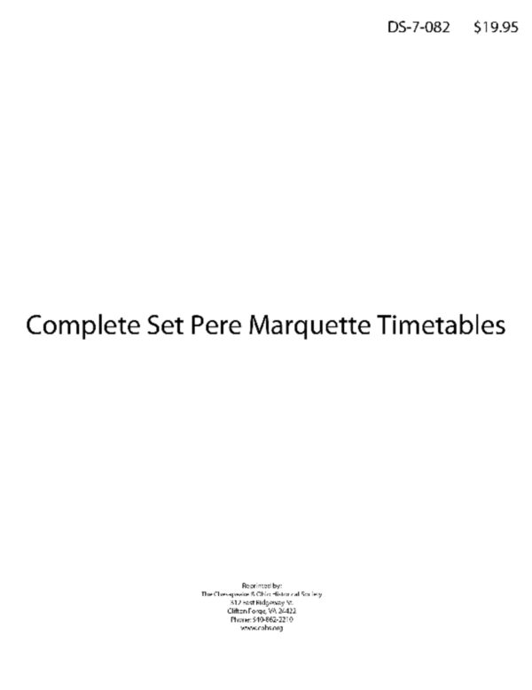 DS-7-082 Complete Set Pere Marquette Employee Timetables