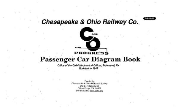 DS-8-081 C&O Passenger Car Diagram Book - Updated to 1949