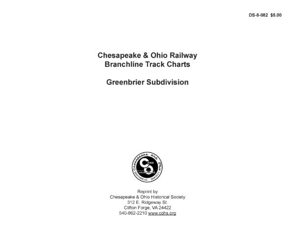 DS-8-082 Branchline Track Charts - Greenbrier Subdivision
