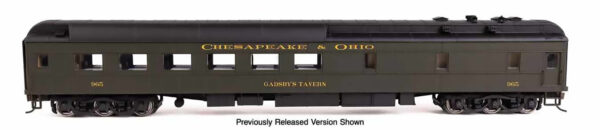 MD-25-980 “PRE-ORDER” WalthersProto 82' Pullman-Built Heavyweight 36-Seat Diner - Ready to Run  Chesapeake & Ohio (Green) #965 Gadsby's Tavern, HO Scale