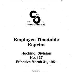 DS-8-130 Employee Timetable - Hocking Division No. 137 (Mar. 1951)