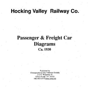 DS-8-131 Hocking Valley Freight & Passenger Car Diagrams