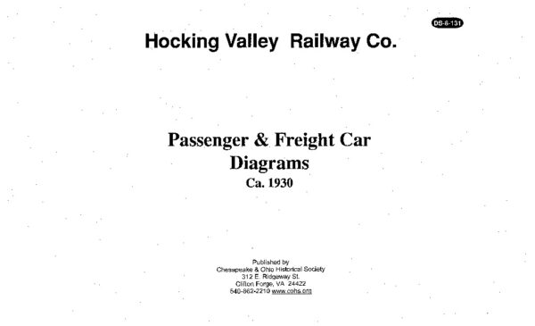 DS-8-131 Hocking Valley Freight & Passenger Car Diagrams