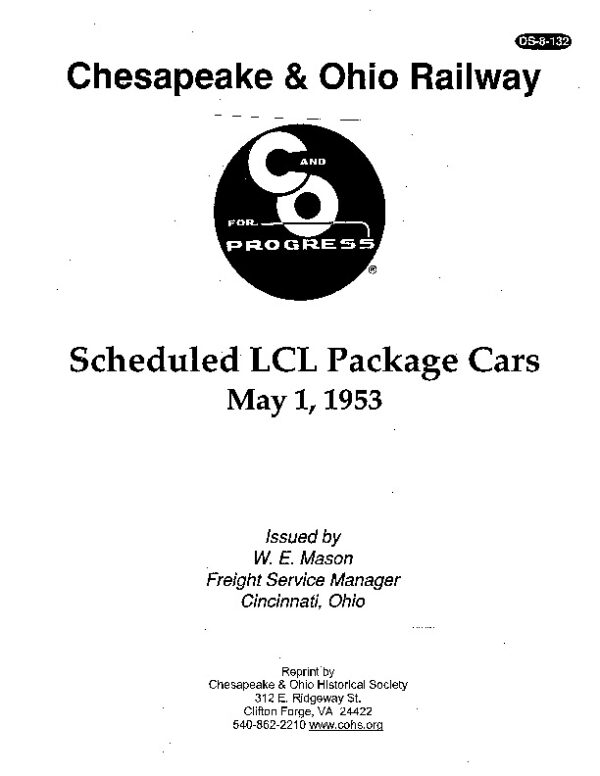 DS-8-132 Scheduled LCL Package Cars - 1953