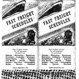DS-8-136 Pere Marquette Fast Freight Schedules (Issued Feb. 1940)